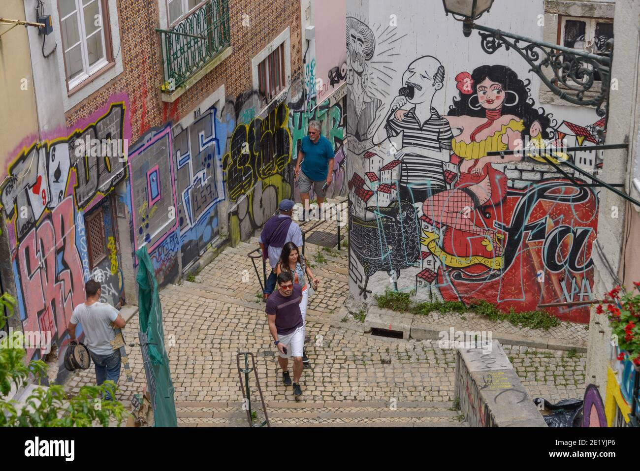 Graffiti, Alfama, Lissabon, Portugal Stockfoto