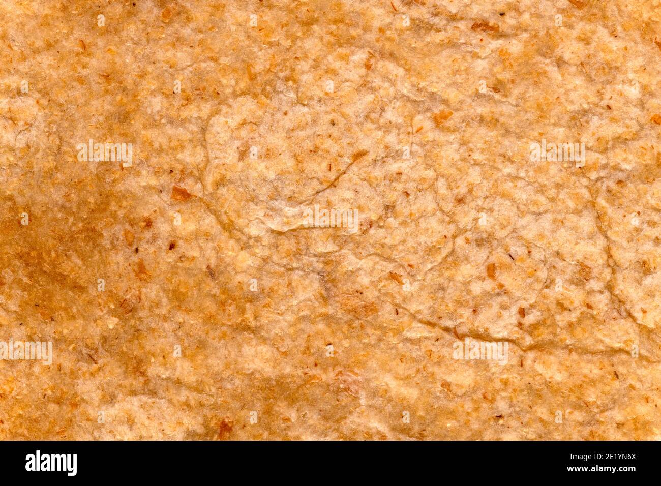 Makro von Weizenmehl Tortilla Pfannkuchen, Hintergrund und Textur. Stockfoto