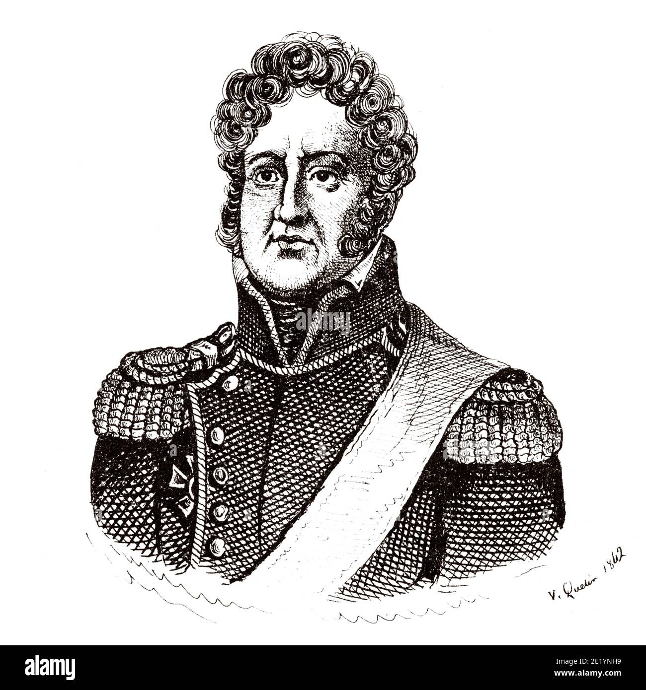 Portrait von Louis Phillippe der Bürger König (1773 - 1830). Haus von Orléans, Juli Monarchie. Geschichte Frankreichs, aus dem Buch Atlas de la France 1842 Stockfoto