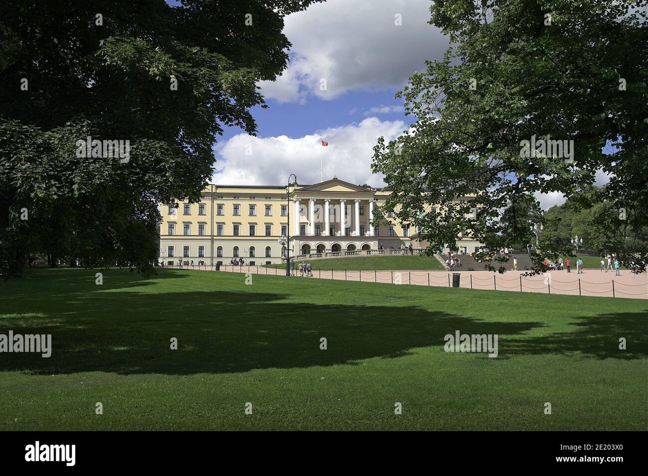 Oslo, Norwegen, Norwegen; Slottet, Det Kongelige Slott; Königspalast; Königliches Schloss Oslo; Pałac Królewski w Oslo, zamek, rezydencja Stockfoto