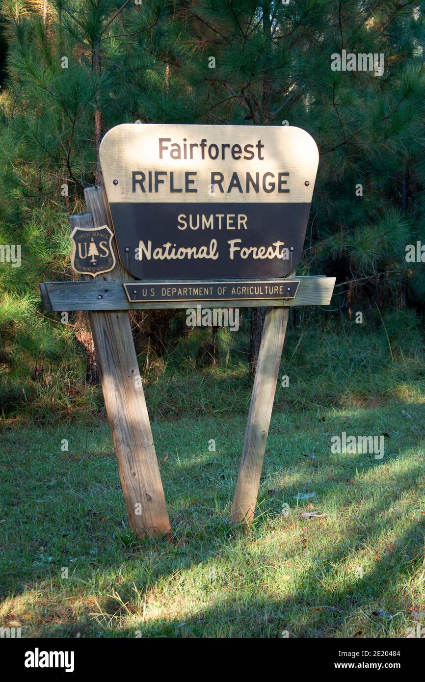 Eintritt zur Fairforest Rifle Range in der Nähe von Union SC Stockfoto