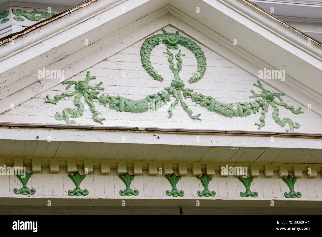 Alabama Troy College Street historisches Haus architektonische Details, Stockfoto