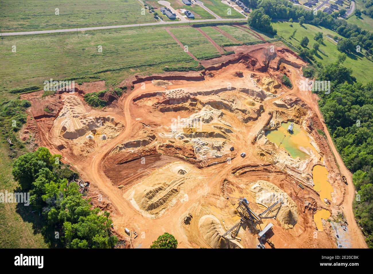 Tuscaloosa Alabama, Luftaufnahme von oben, Sandgrube natürliche Ressourcen füllen Schmutz, Stockfoto