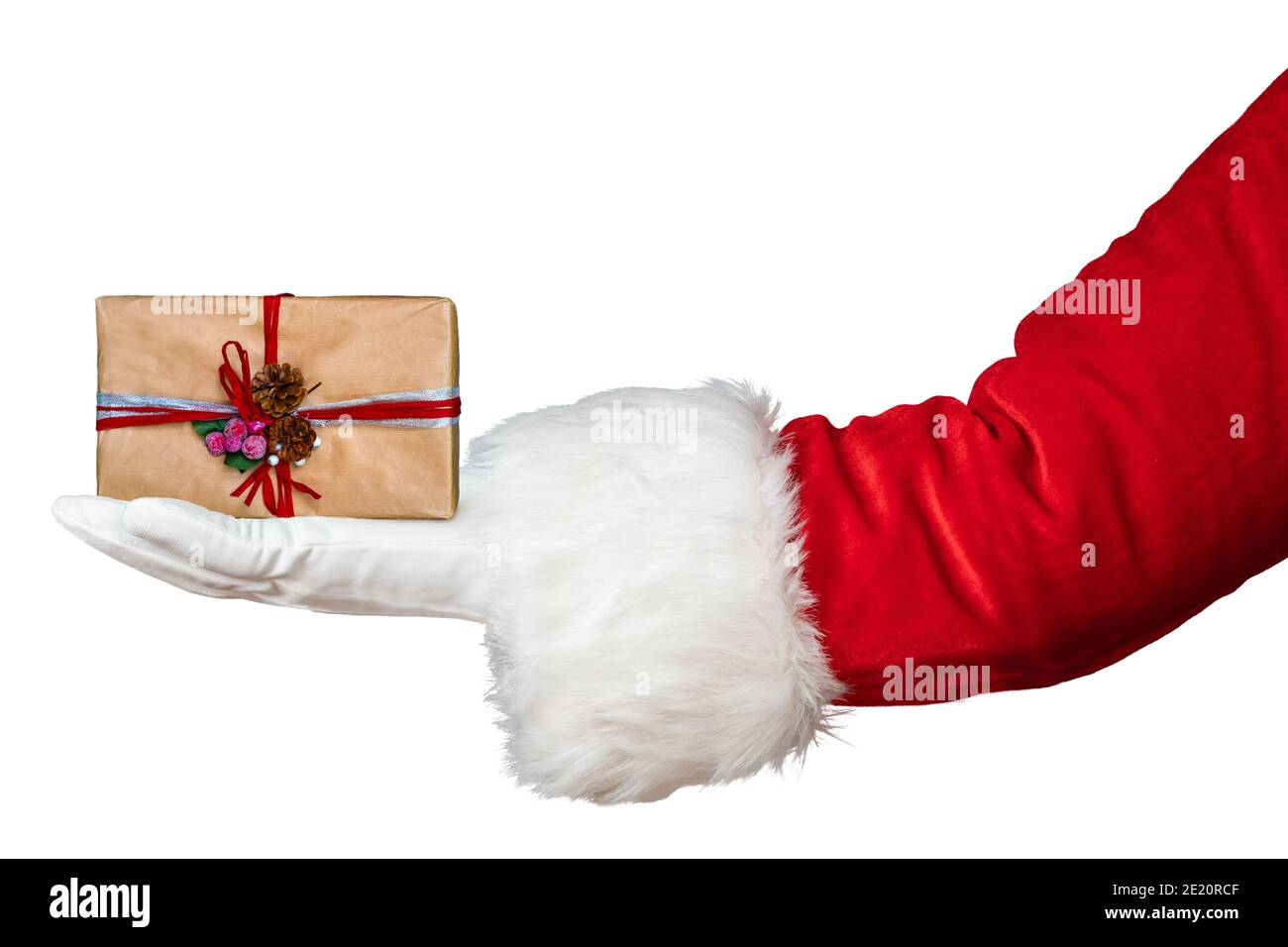 Santa Claus hand auf weißem Hintergrund Stockfoto