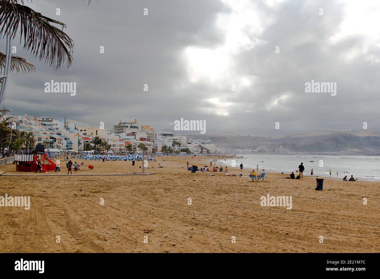 Blick über öffentliche Touristen auf Gran Canaria Insel Spanien Stockfoto