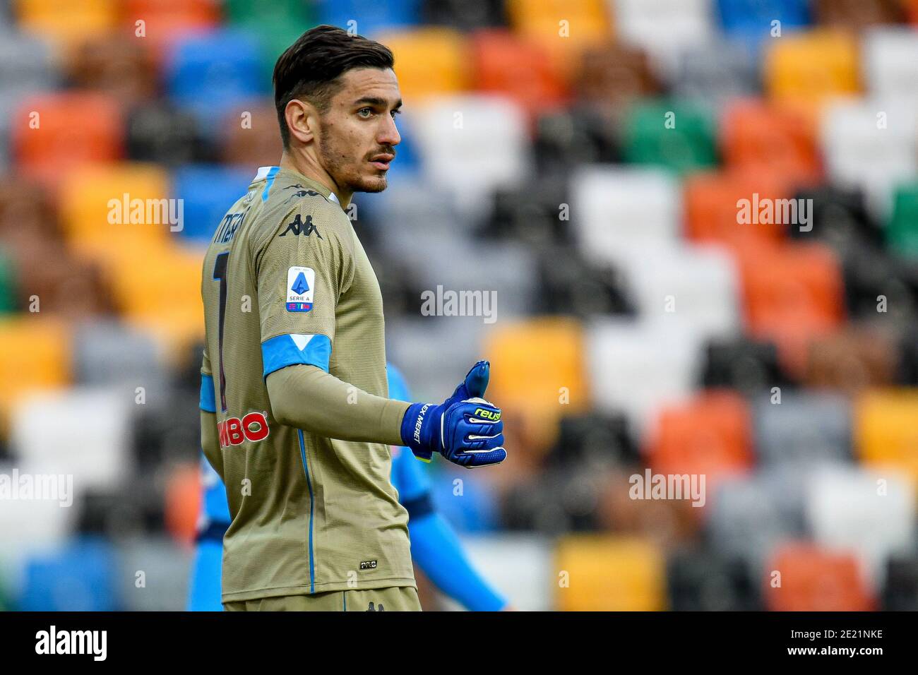 Alex Meret (Napoli) Porträt während Udinese Calcio vs SSC Napoli, Italienischer Fußball Serie A Spiel, Udine, Italien, 10. Januar 2 - Foto .LM/Ettore Griffoni Stockfoto