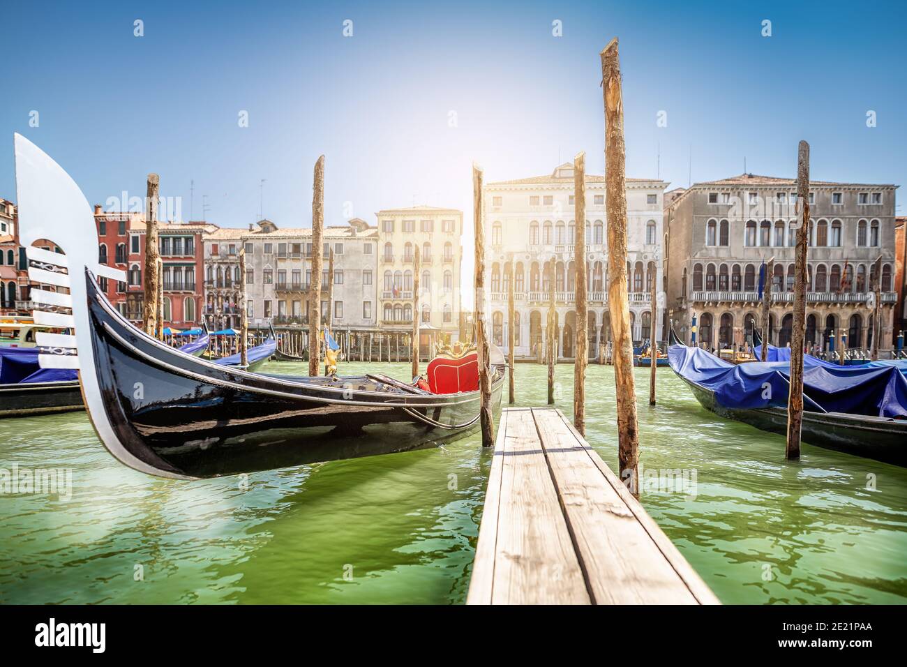 Panoramablick auf den Grand Canal in venedig, italien Stockfoto