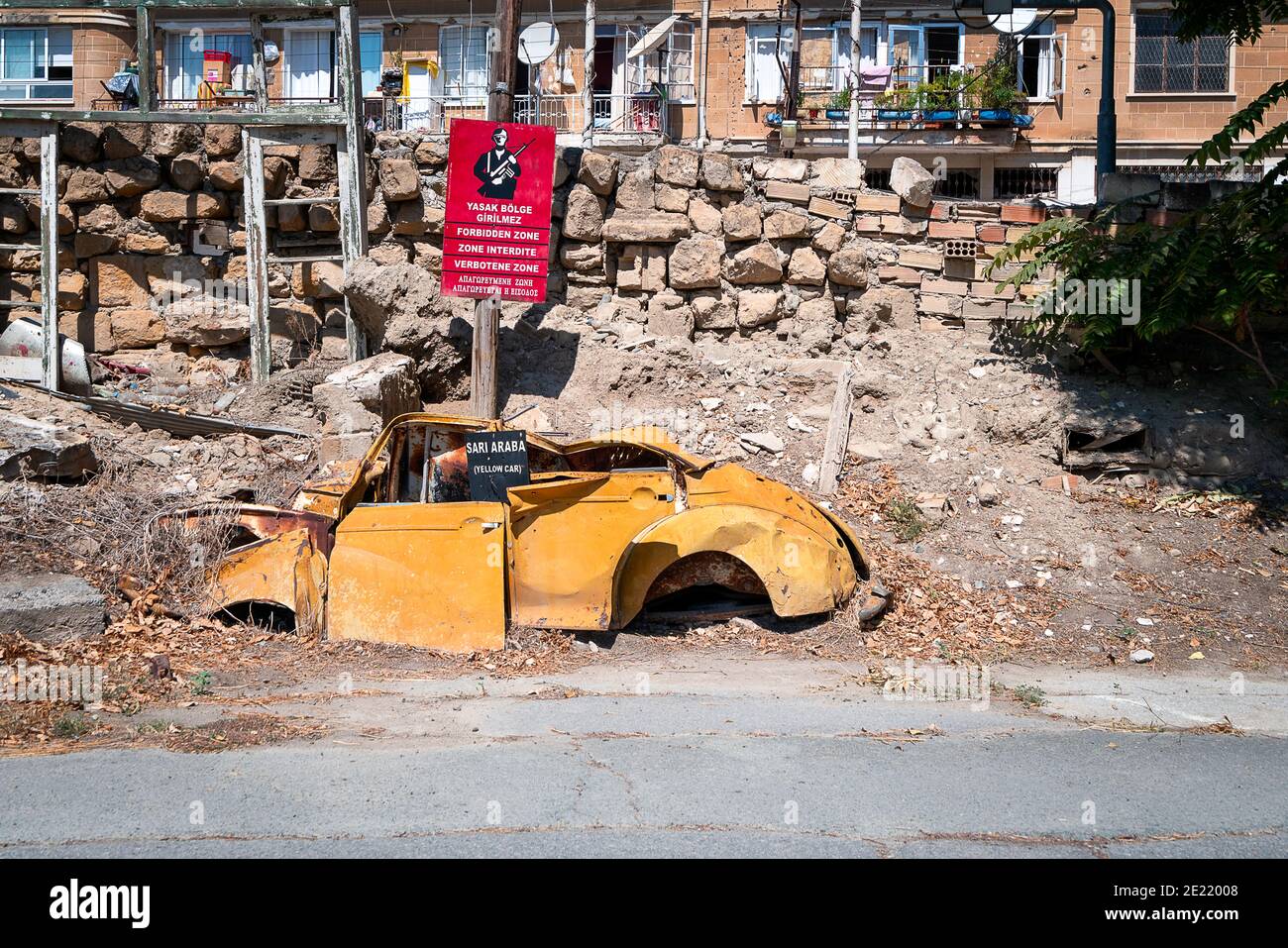 Nicosia Pufferzone Green Line Zypern Stockfoto