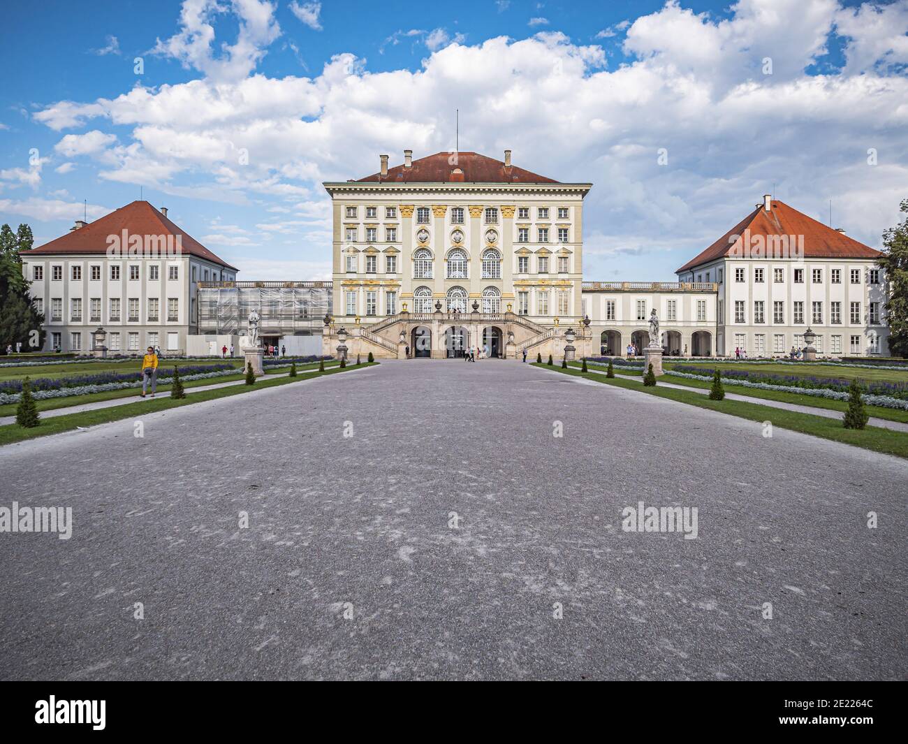 MÜNCHEN, DEUTSCHLAND - 02. Aug 2020: Schloss Nymphenburg, München im Sommer Stockfoto