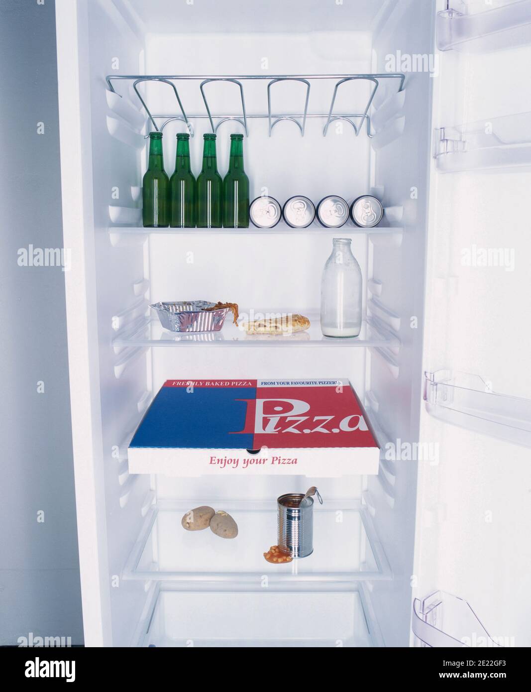Ungesunder Kühlschrank Stockfoto