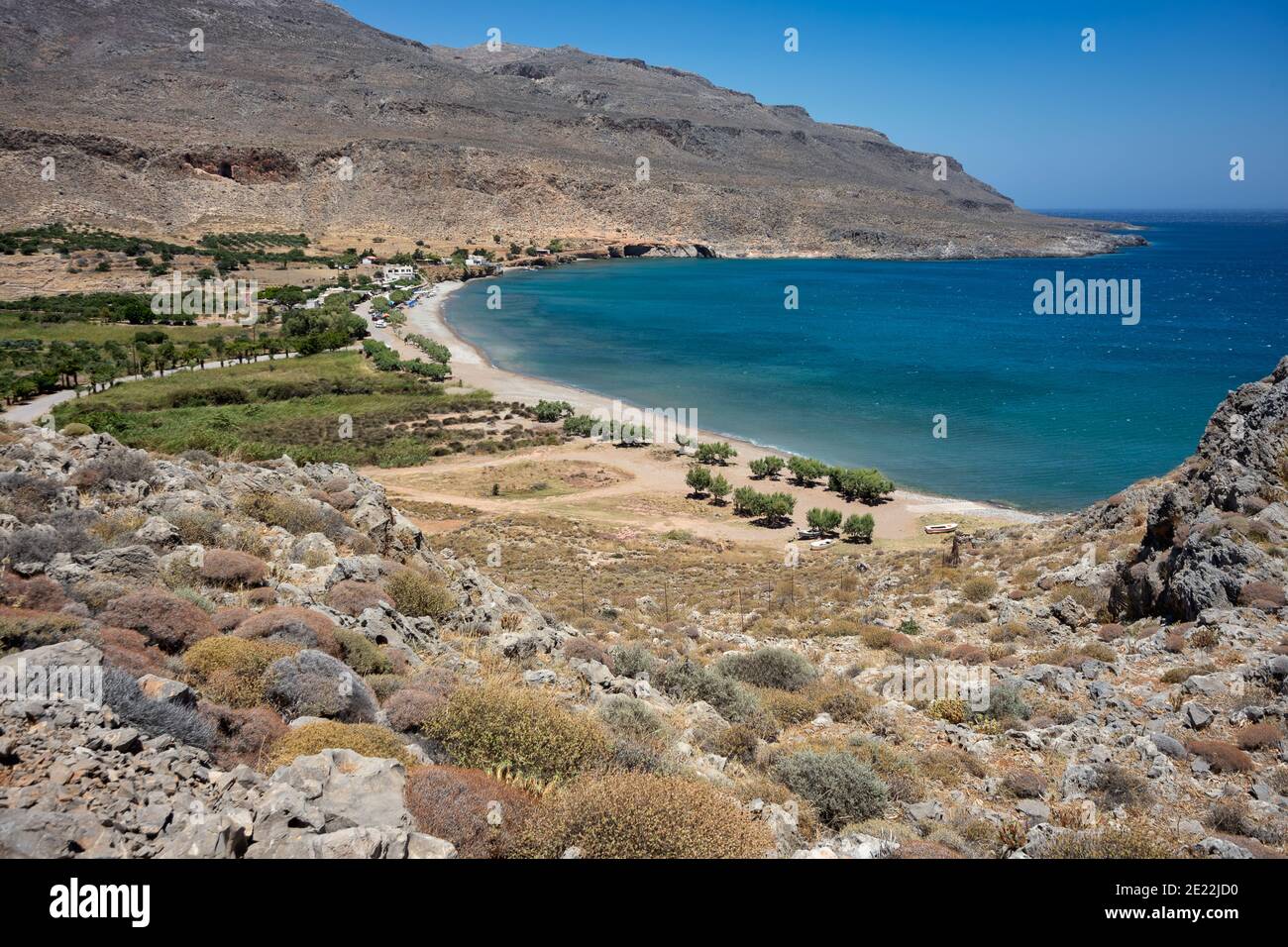 Kato Zakros Strand auf der östlichen Seite der Insel Kreta, Griechenland. Stockfoto