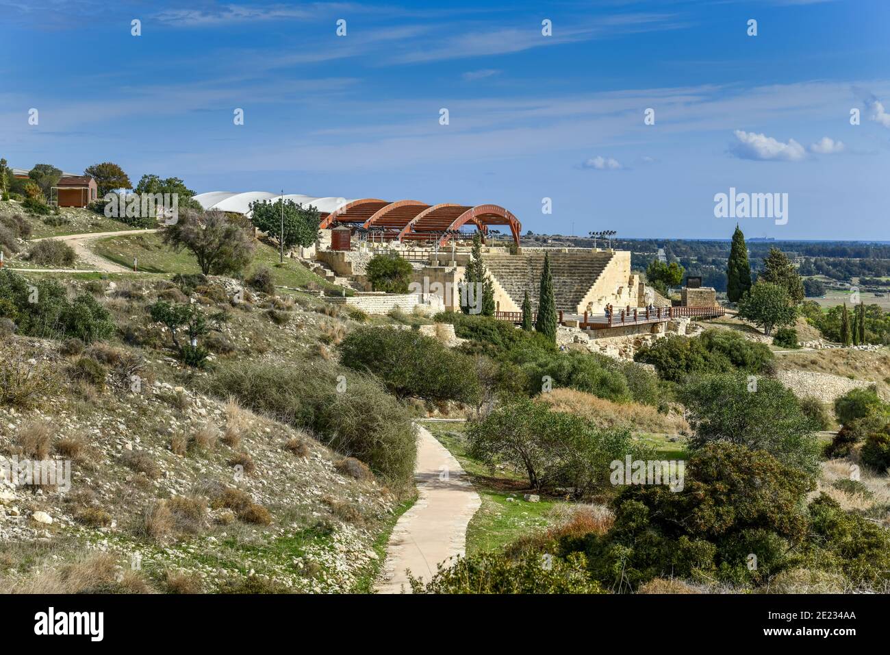 Amphitheater, Eustolios-Villa, Ausgrabungsstaette, Kourion, Zypern Stockfoto