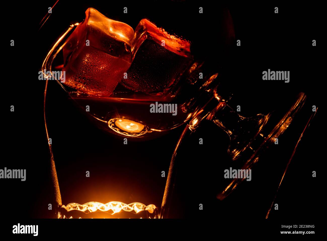 Brandy im Glas Stockfoto