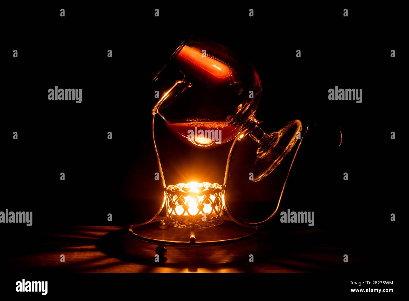 Brandy im Glas Stockfoto