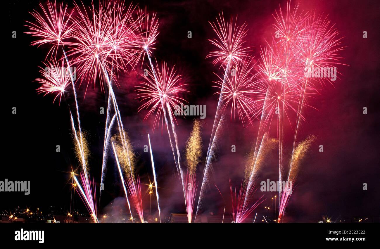 Feuerwerk in Nordirland Stockfoto