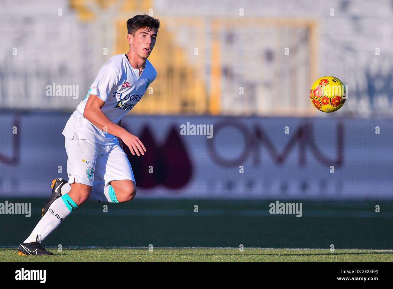 Novara, Italien. Januar 2021. Valerio Secci (# Olbia) während des italienischen Serie C-Spiels zwischen Novara Calcio 1908 und Olbia Calcio 1905 Cristiano Mazzi/SPP Credit: SPP Sport Press Photo. /Alamy Live Nachrichten Stockfoto