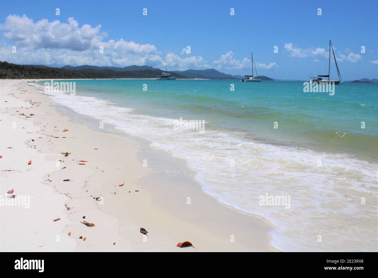 Whitehaven Beach, Whitsunday Island, Australien. Weißer Kieselstrand Stockfoto