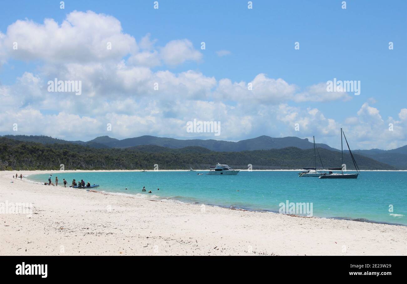 Outdoor Living Australia, Whitehaven Beach, auf Whitsunday Island, in Queensland, Australien. Stockfoto