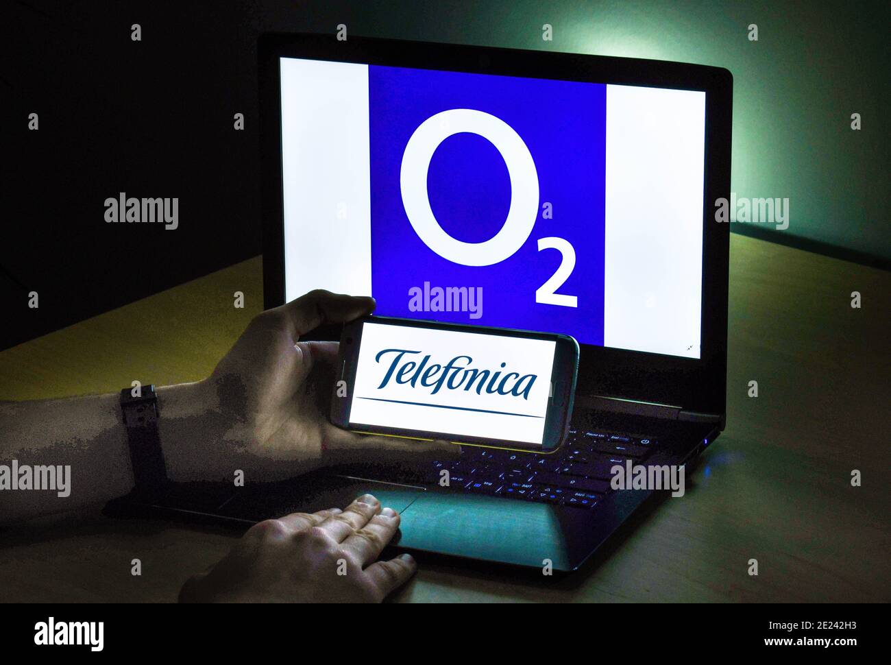 Logo O2 Telefonica Stockfoto