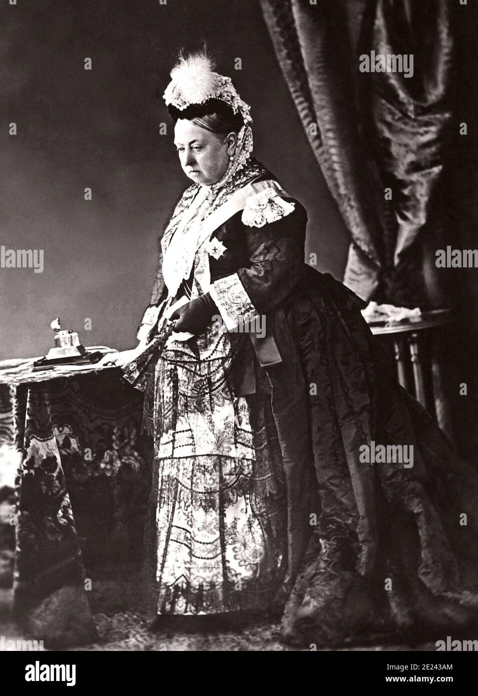 Königin Victoria, hier in einem Portrait für Ihr Jubiläum im Jahre 1887 gezeigt, regierten Großbritannien für 63 Jahre, 7 Monate und 2 Tage. Stockfoto