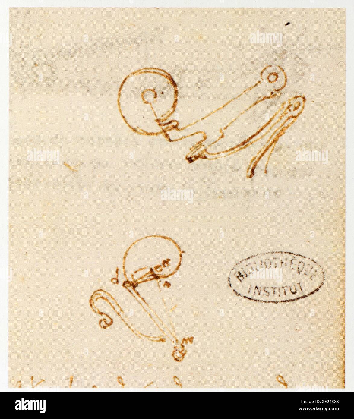 Leonardo da Vinci. 1452-1519. Excentriques à cames pour réguler la détente d'un Ressort Stockfoto
