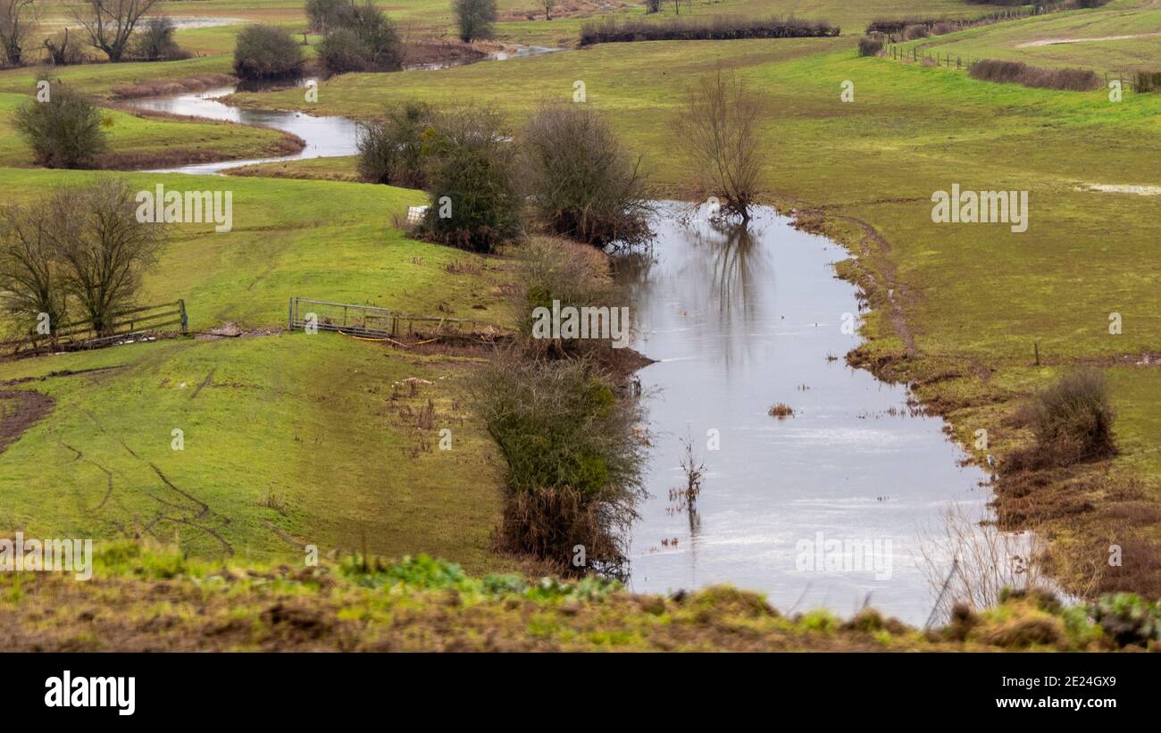 Fluss und Bäume in der Landschaft Stockfoto