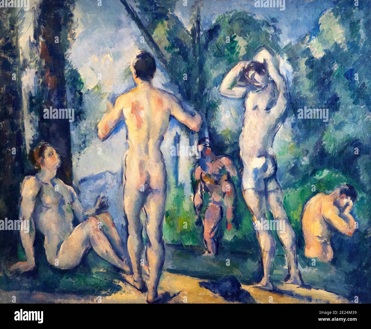 The Bathers, Baigneurs en Plein Air, Paul Cezanne, um 1890-1891, State Hermitage Museum, Sankt Petersburg, Russland Stockfoto