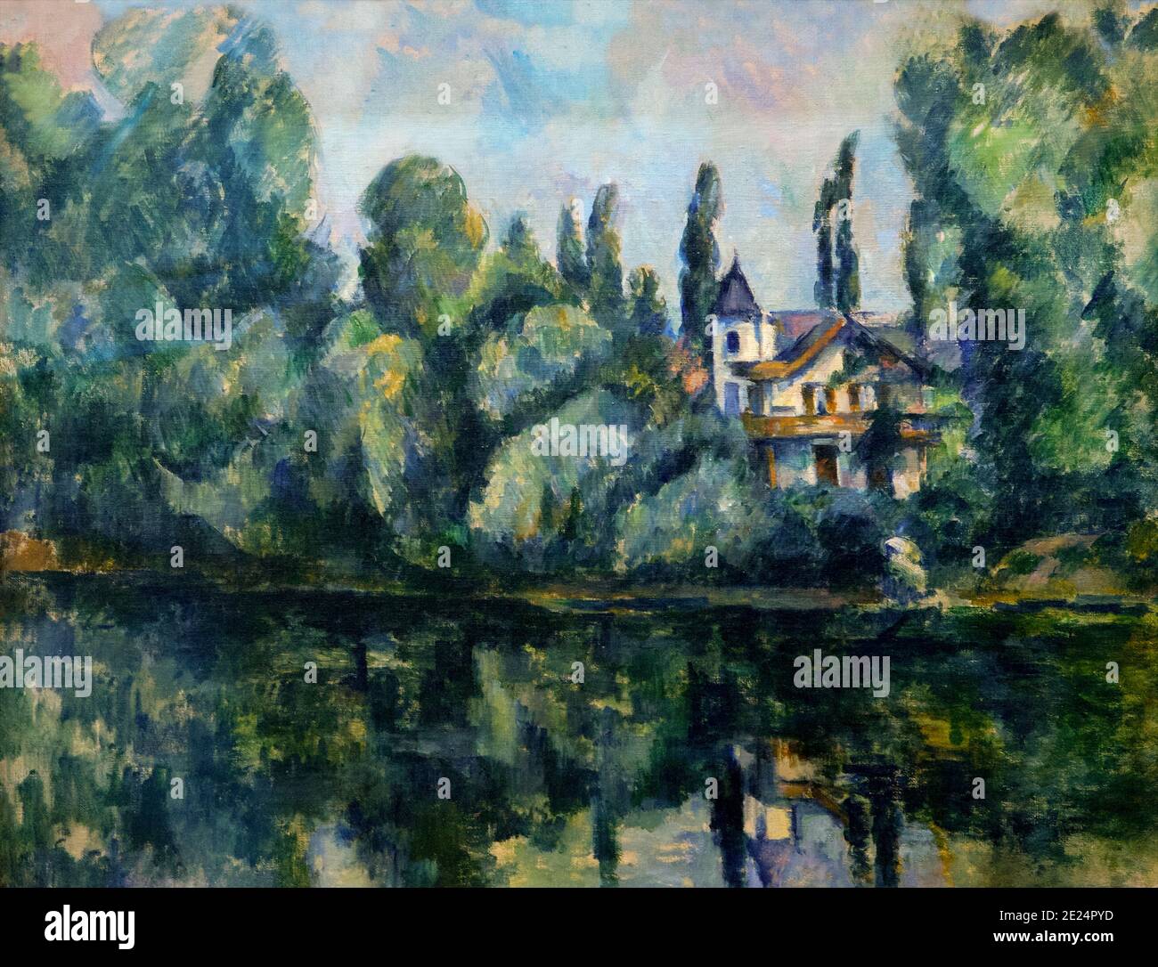 Ufer der Marne, Paul Cezanne, 1888, Staatliche Eremitage, Sankt Petersburg, Russland Stockfoto