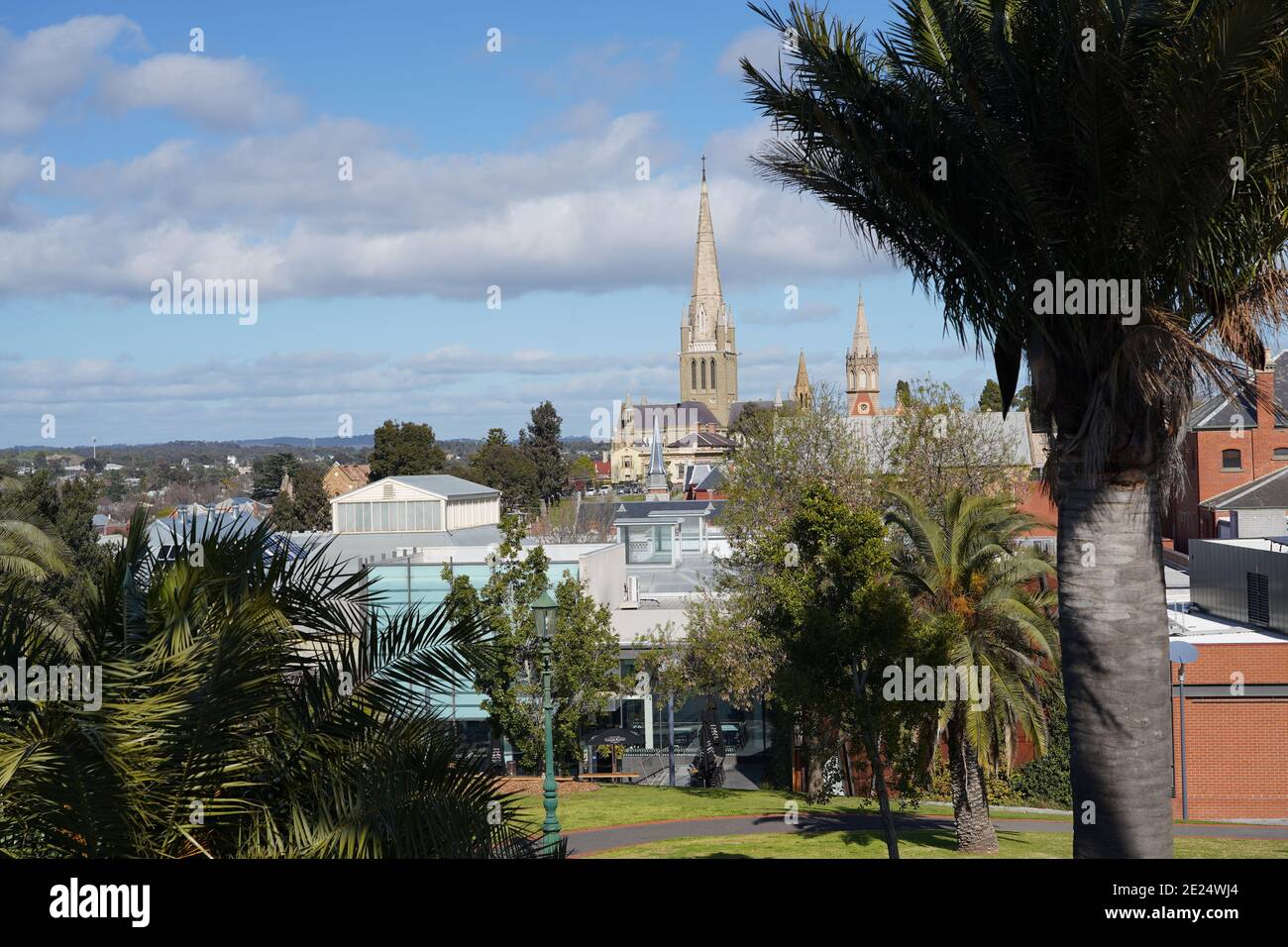 Herrliche Aussicht auf die Stadt Bendigo in Victoria, Australien Stockfoto