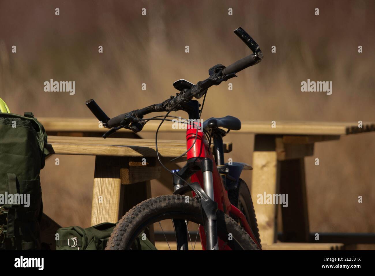 Pique-nique en vélo Stockfoto