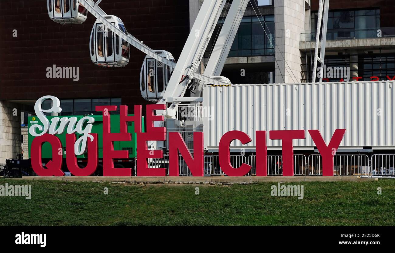 Ferris Wheel in Downtown Cincinnati Ohio Stockfoto