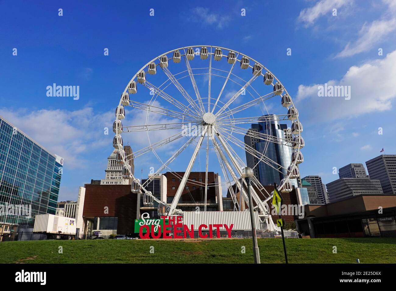 Ferris Wheel in Downtown Cincinnati Ohio Stockfoto