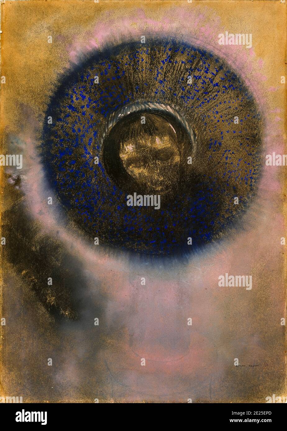 Odilon Redon, Zeichnung, Kopf in einer Aureole, 1894-1895 Stockfoto