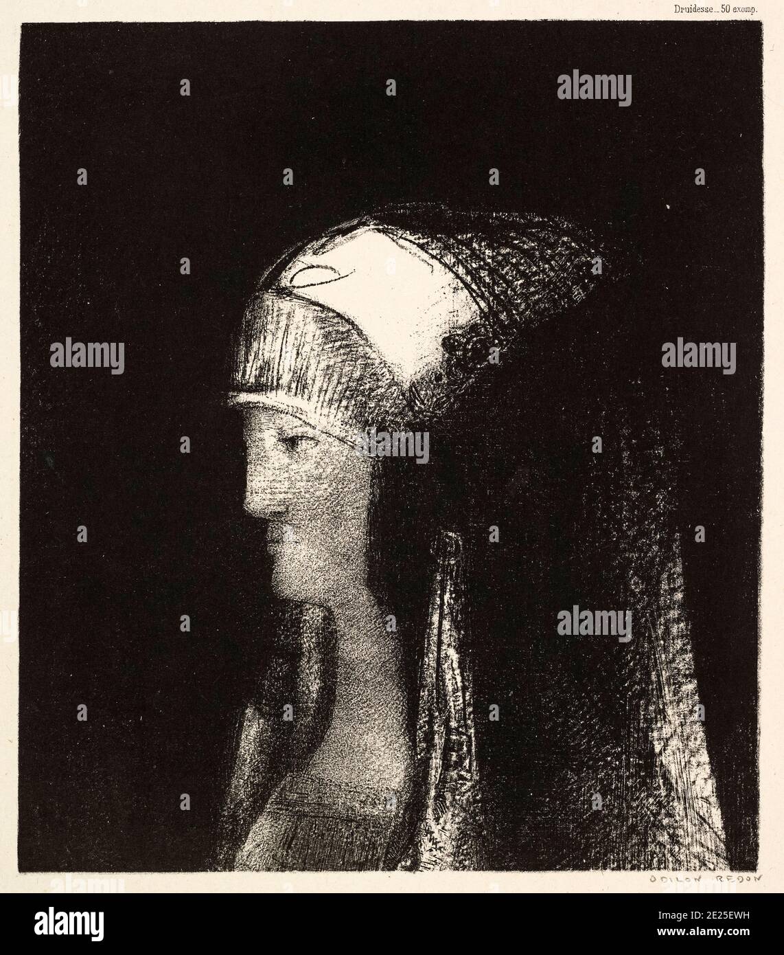 Odilon Redon, Druidesse, Lithographie, 1891 Stockfoto