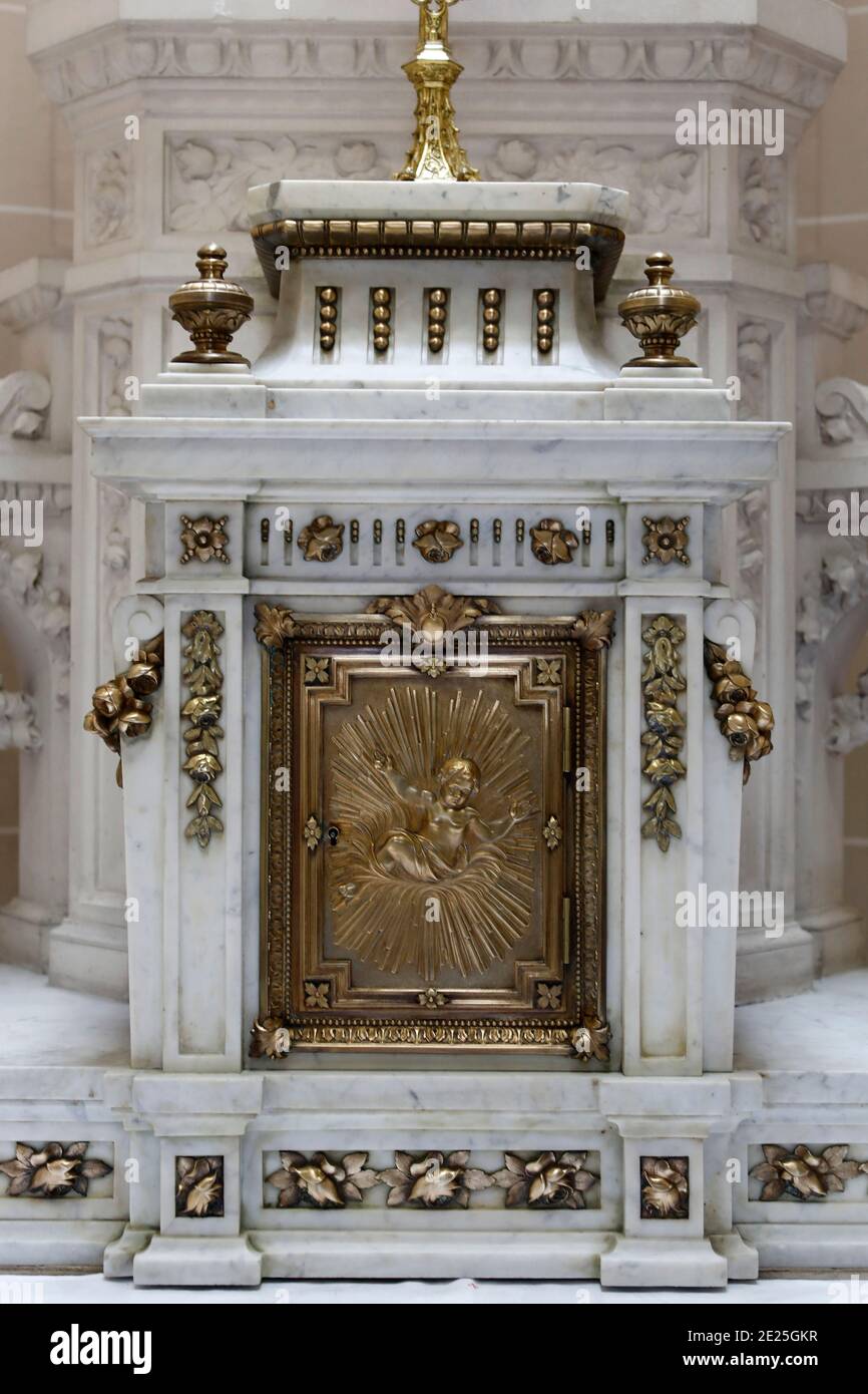 Sanctuaire Louis et Zlie d'Alenon, Orne. Tabernakel. Stockfoto