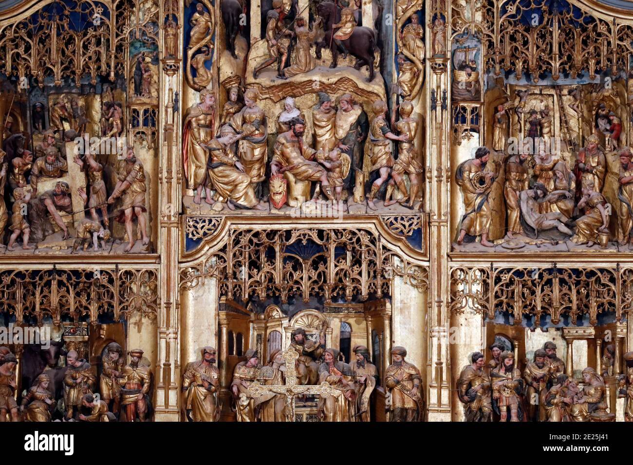 Baume Abbey. Das sechzehnte Jahrhundert retable. Beaume Les Messieurs. Frankreich. Stockfoto