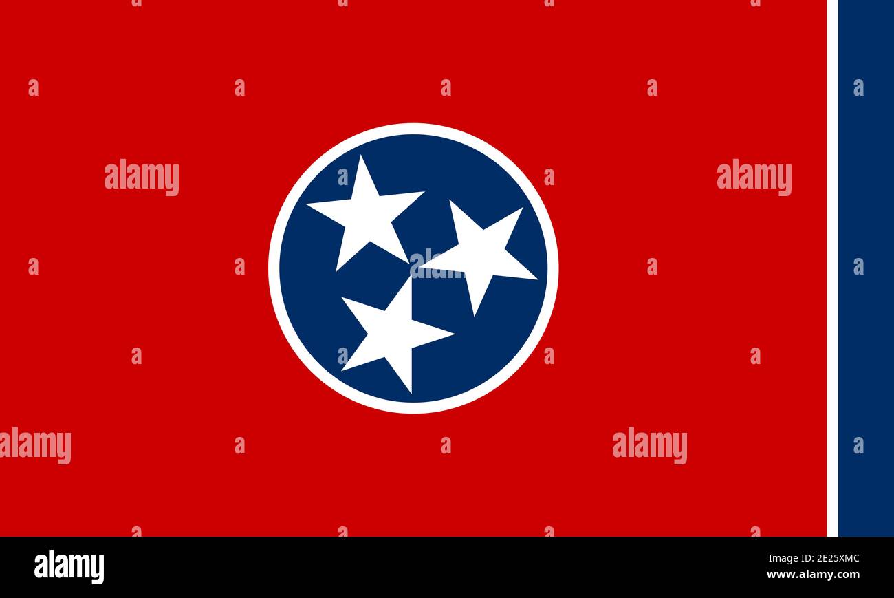 Offizielle große flache Flagge von Tennessee Horizontal Stockfoto