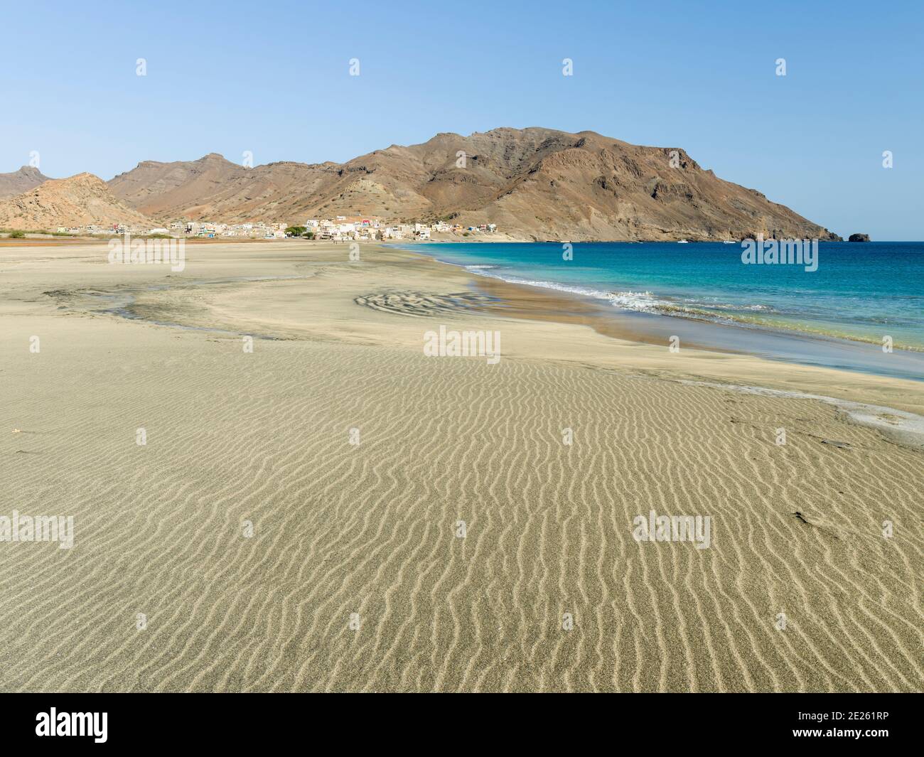 Der Strand in der Nähe von Sao Pedro. Insel Sao Vicente, Kap Verde ein Archipel im Äquatorialatlantik in Afrika. Stockfoto