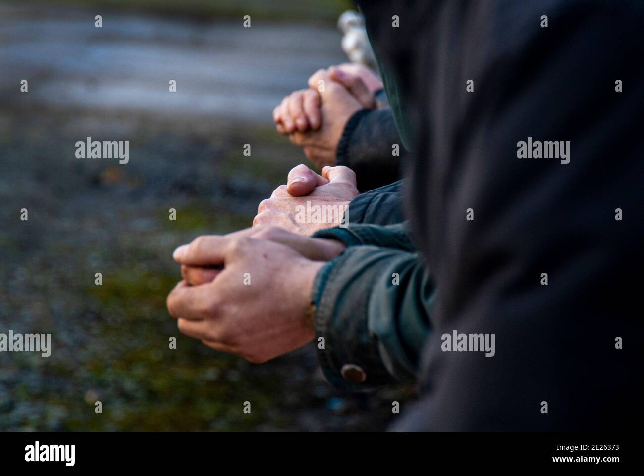 Zuschauer beim örtlichen Fußballspiel Stockfoto