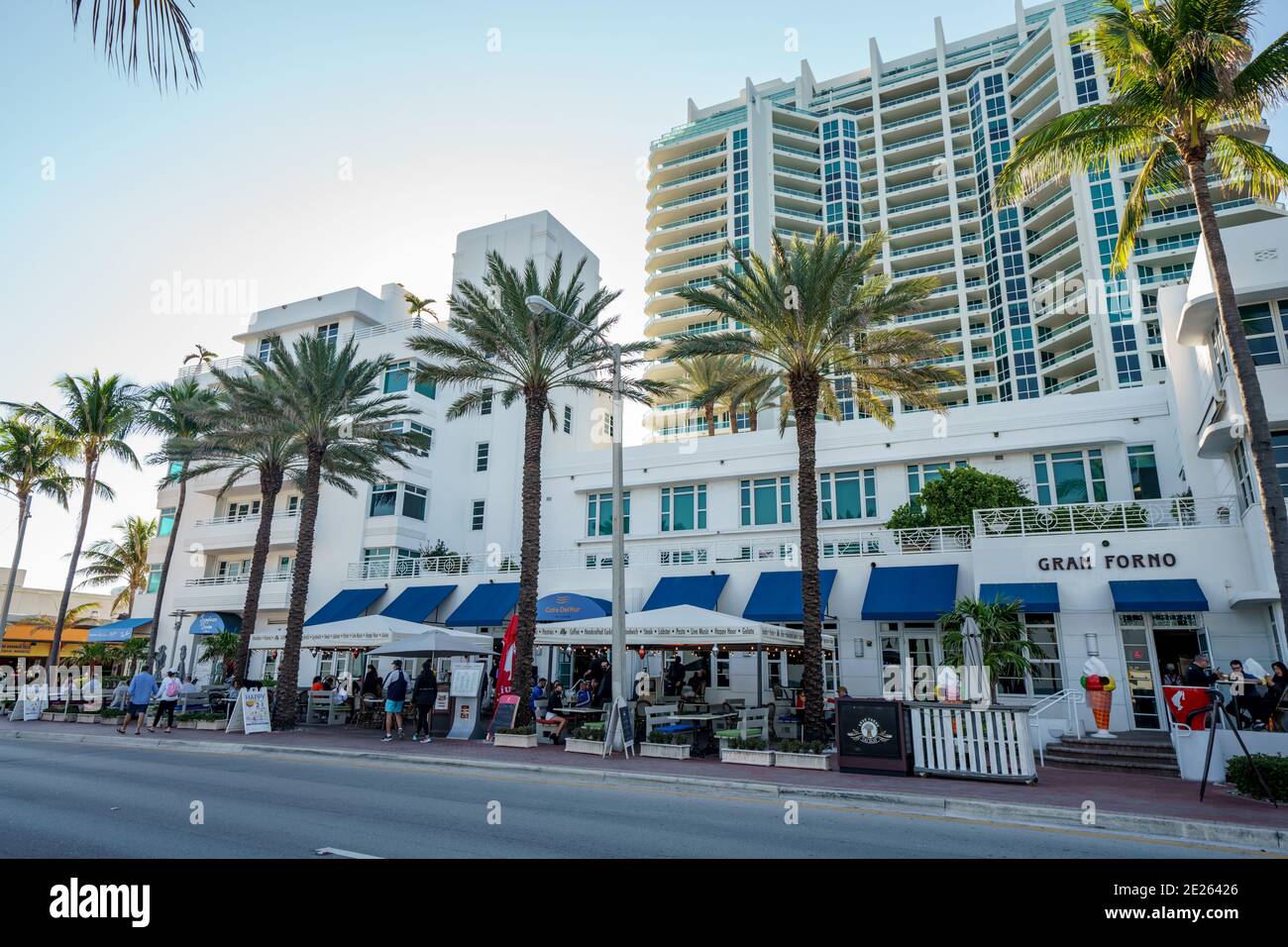 Foto von Restaurants auf Fort Lauderdale Beach FL Stockfoto