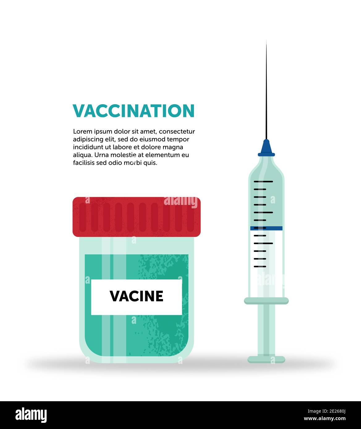 Impfstoffvektor Hintergrund. Impfkonzept Banner Vorlagen. Kann für Hintergründe, Infografiken verwenden. Stockfoto