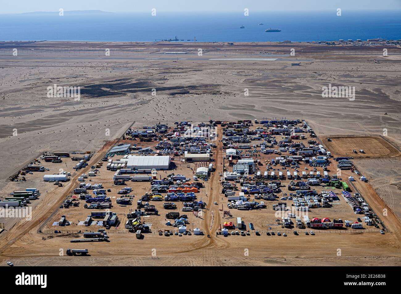 Biwak während der 9. Etappe der Dakar 2021 zwischen Neom und Neom, in Saudi-Arabien am 12. Januar 2021 - Foto Eric Vargiolu / DPPI / LiveMedia Stockfoto