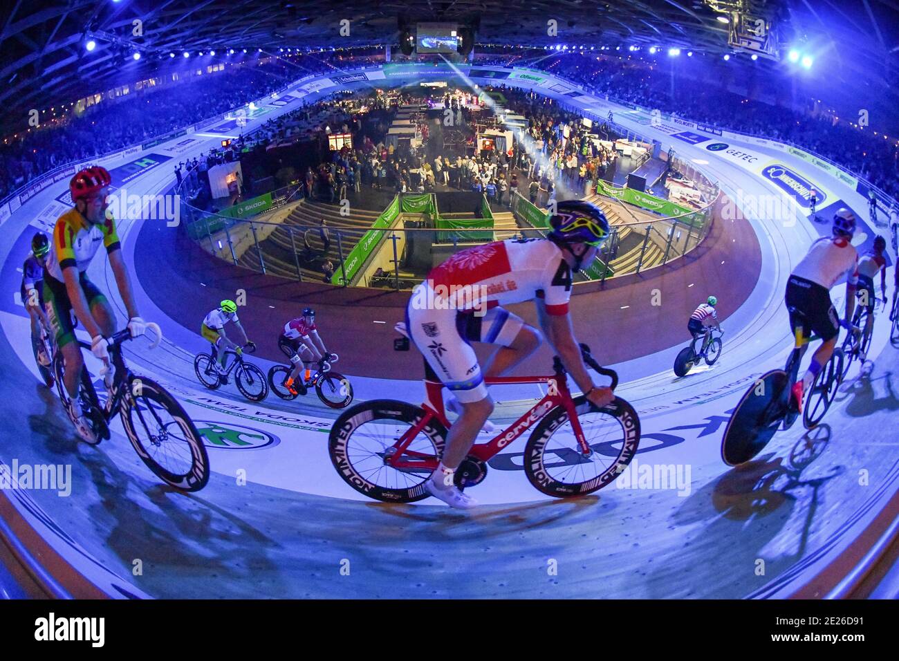 Sixdays Berlin 2019, 4. Tag. Sonntag 27.01.2019, 7,5 km Punktefahren, Velodrom, Prenzlauer Berg, Berlin, Deutschland Stockfoto