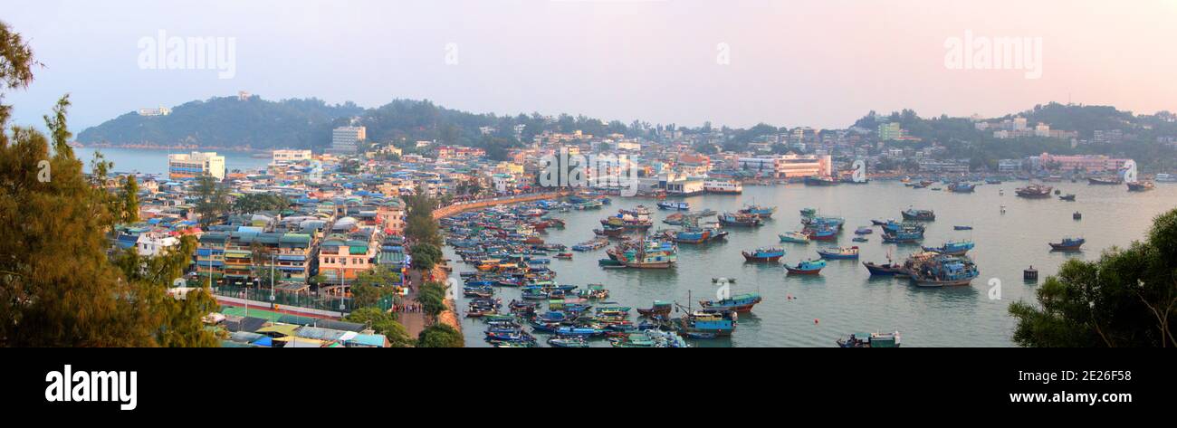 Skyline Cheung Chau Insel Fischerdorf Hong Kong Stockfoto