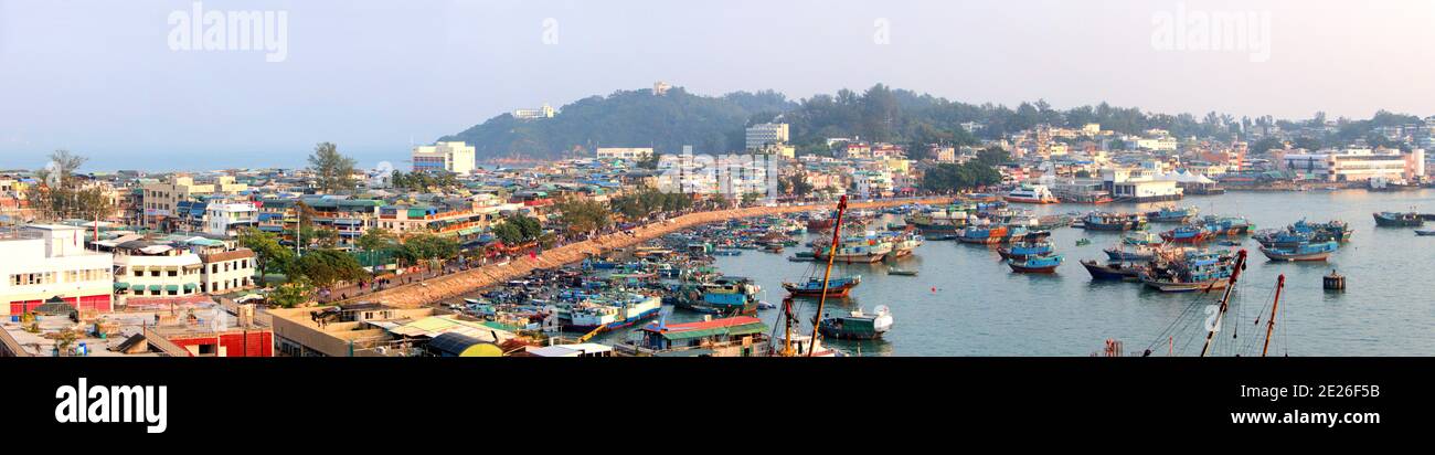 Skyline Cheung Chau Insel Fischerdorf Hong Kong Stockfoto