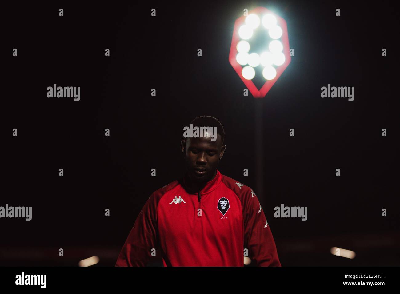 Mani Dieseruvwe, englischer Profi-Fußballer, der als Stürmer für EFL League zwei Club Salford City spielt. Stockfoto