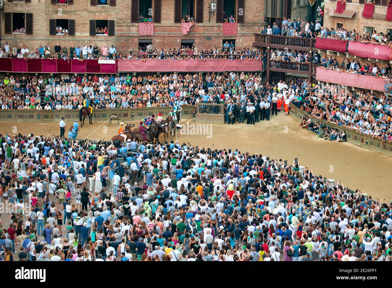 Der Palio di Siena Stockfoto