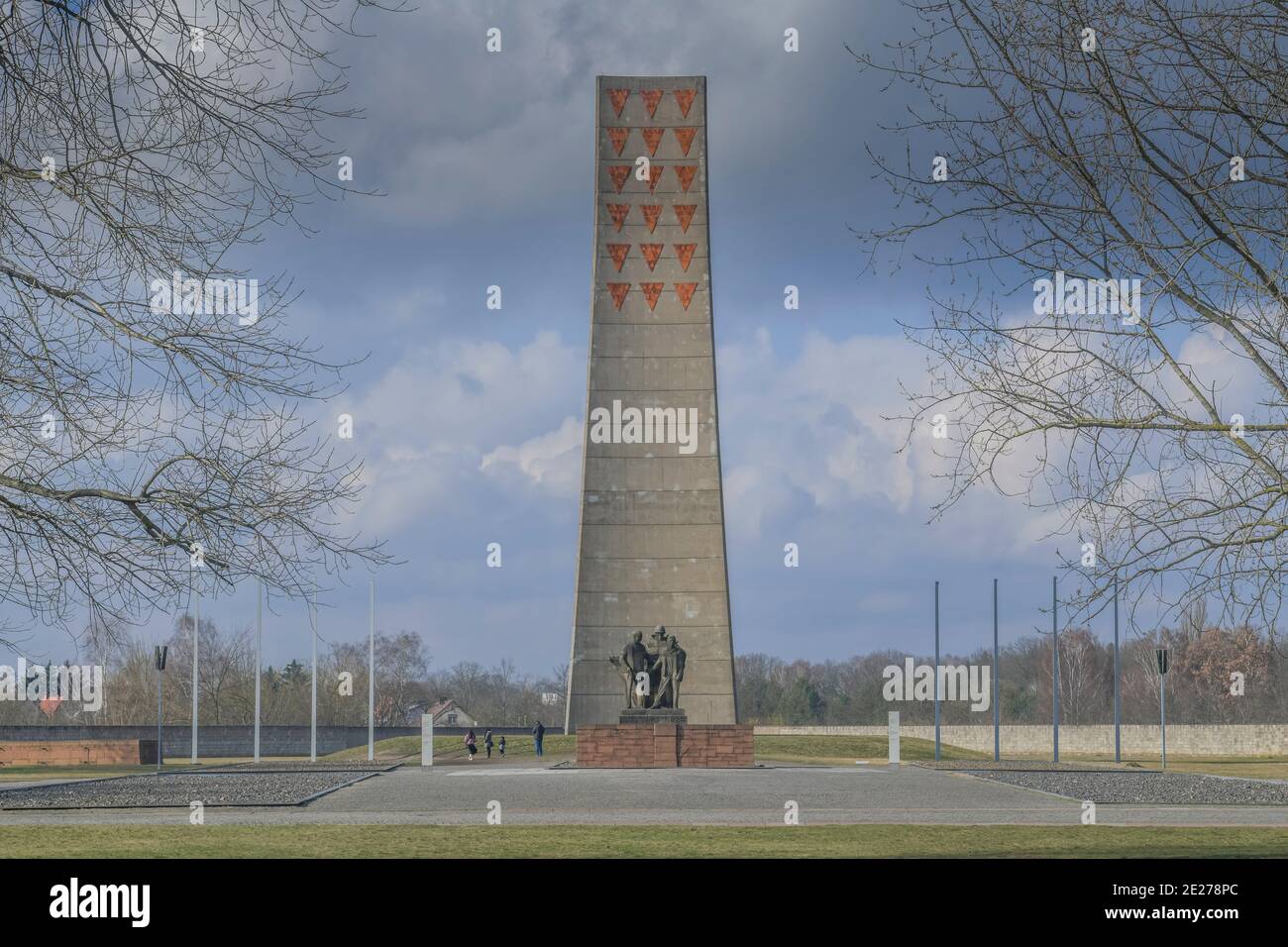 Obelisk, Nationale Mahn und Gedenkstätte der DDR von 1961, Gedenkstätte und Museum Konzentrationslager Sachsenhausen, Oranienburg, Landkreis Oberhavel Stockfoto