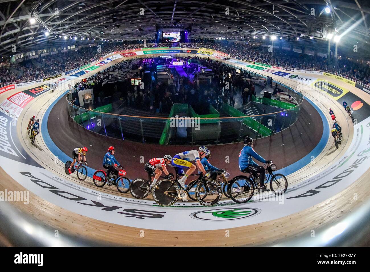 Sixdays Berlin 2019, 30 Runden Derny, 4. Tag. Sonntag 27.01.2019, Velodrom, Prenzlauer Berg, Berlin, Deutschland Stockfoto