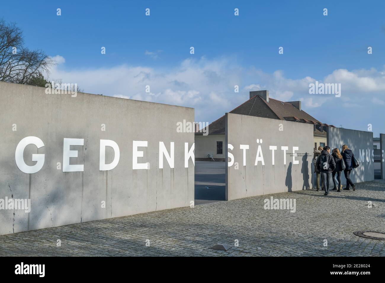 Eingang, Gedenkstätte und Museum Konzentrationslager Sachsenhausen, Oranienburg, Landkreis Oberhavel, Brandenburg, Deutschland Stockfoto